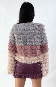 Fur Jacket - Furry Jacket - Ombre Jacket