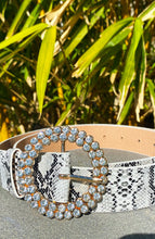Load image into Gallery viewer, Chic Snakeskin Jeweled Belt
