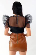 Load image into Gallery viewer, Puff Sleeve Top - Puff Sleeve Blouse - Sheer Blouse
