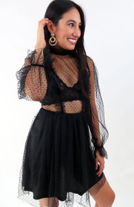 Mesh Dress - Black Party Dress - Sheer Mesh Dress