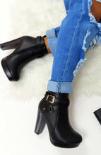 Load image into Gallery viewer,  Leather Booties - Heel Booties - Chunky Booties
