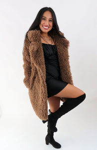 Fur Coat - Oversize Coat - Brown Coat