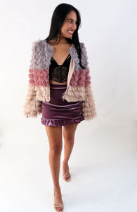 Velvet Skirt - Mini Skirt - Ruffle Skirt