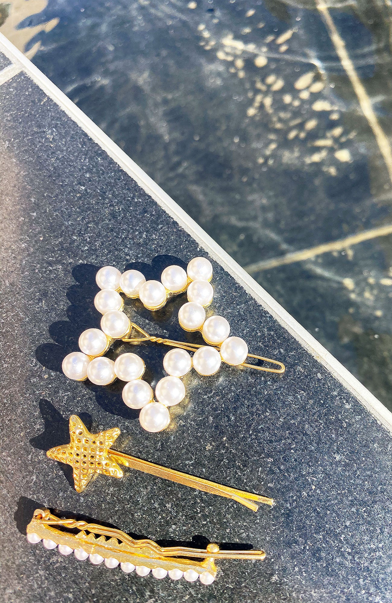 Dolled Up Star Pearl Hair Clip Set