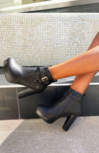 Load image into Gallery viewer, Edgy Chic Buckled Heel Booties
