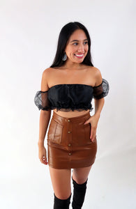 Leather Mini Skirt - Leather Skirt - Mini Skirt