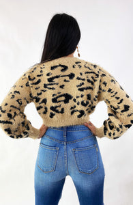  Leopard Sweater - Knit Sweater - Crop Sweater